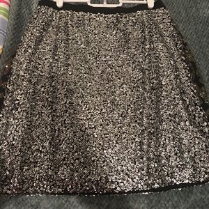 Black and gold sequin skirt